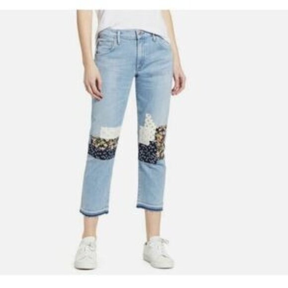 Citizens of Humanity Patchwork Emerson Crop Jeans - Picture 1 of 8